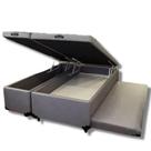 Cama Box Bau Super King Com Auxiliar Semi Ortopedica Suede (1.93X2.03)