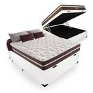 Cama Box Baú Universal Branca e Colchão Casal de Molas Ensacadas Clássico Bellabox