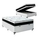 Cama Box Baú Viúva 128 Sintético Branco com Colchão Espuma D33 One Face 57X128X188