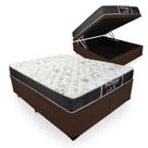 Cama Box Baú Viúva 128 Tecido Sintético Marrom com Colchão De Molas - Probel Sleep Black Cama Box Baú Viúva 128 Tecido Sintético Marrom com Colchão De Molas - Probel Sleep Black