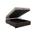 Cama Box Baú Viúva 128 Tecido Sintético Marrom com Colchão Ortobom Airtech Pocket D26 Bege 70x128x188 Cama Box Baú Viúva 128 Tecido Sintético Marrom com Colchão Ortobom Airtech Pocket D26 Bege 70x128x188