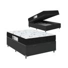Cama Box Baú Viúva + Colchão D33 One Face - 61x128x188cm - Suede Preto Cama Box Baú Viúva + Colchão D33 One Face - 61x128x188cm - Suede Preto