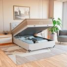 Cama Box Baú Viúva + Colchão Paris Molas Ensacadas Bege