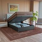 Cama Box Baú Viúva + Colchão Paris Molas Ensacadas Pocket - 66x128x188cm - Couro Preto