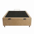 Cama Box Bau Viuva Sintetico Bege 128x188x35 - Blindado
