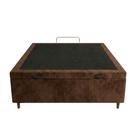 Cama Box Bau Viuva Suede Marrom 128x188x35