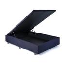 Cama Box Baú Viúva Suede Preto 120x203x34 cm com Pistão à Gás