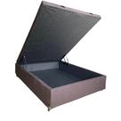 Cama Box Baú Viuvão Suede Marrom Com Pistão A Gás, Estrutura Reforçada, Imperium do Sono