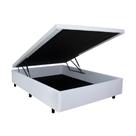 Cama Box Baú Viúvo 128x188x42cm Branco com Pistão a Gás