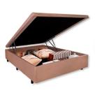 Cama Box Baú Viúvo 128x188x42cm Suede Bege com Pistão a Gás
