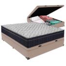 Cama Box Baú Viúvo Bege + Colchão Airtech D45 D45 Ortobom