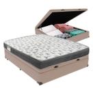 Cama Box Baú Viúvo Bege + Colchão ISO100 D33 Ortobom