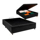 Cama Box Bau Viuvo Blindado Nature Preto 128x188