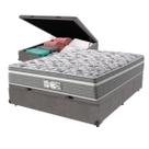Cama Box Baú Viúvo Cinza + Colchão Evolution Molas Ensacadas Probel