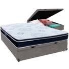 Cama Box Baú Viúvo Cinza + Colchão Orthosono D33 Anjos