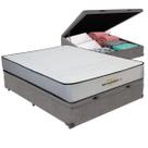 Cama Box Baú Viúvo Cinza e Colchão Orthopedic D33 V-Tech