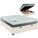 Cama Box Baú Viúvo e Colchão Aspen 24cm Molas Ensacadas Luckspuma Palha