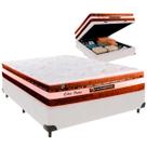 Cama Box Baú Viúvo Especial 120x188e Colchão Esplendor Molas Ensacadas Luckspuma Branco
