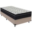 Cama Box Bege E Colchão Airtech 150 Espuma D45 Solteiro Ortobom