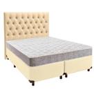 Cama + Box Bege e Colchão D23 Casal - D23 Inducol + Cabeceira