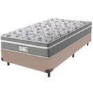 Cama Box Bege e Colchão Evolution Molas Ensacadas Solteiro Probel