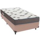 Cama Box Bege e Colchão Light Espuma D33 Solteiro Ortobom