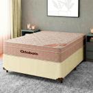 Cama + Box Bege e Colchão Molas Ensacadas Casal