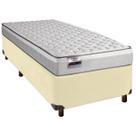 Cama Box Bege Solteiro + Colchão Molas Ensacadas