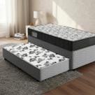 Cama Box Bicama com Colchão de Espuma D33 Ortobom ISO 100 + Auxiliar de Espuma Unique Solteiro 88cm