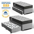 Cama Box Bicama com Colchão de Espuma D33 Ortobom ISO 100 Auxiliar de Molas Unique Solteiro 88 cm