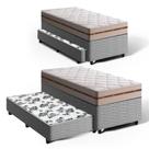Cama Box Bicama com Colchão de Molas Ensacadas Solteiro Anjos Classic + Auxiliar de Molas Unique Solteiro 88cm