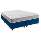 Cama Box Bipartido Azul e Colchão D23 Inducol Casal Cama Box Bipartido Azul e Colchão D23 Inducol Casal