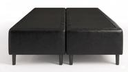 Cama Box Bipartido Casal Sintetico Preto 138x188x35 - FA Elegante