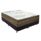 Cama Box Bipartido King Preto e Colchão Gold Ultragel Molas ensacadas Ortobom