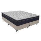 Cama Box Bipartido Queen Bege e Colchão Airtech 150 D45 Ortobom