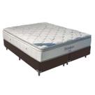 Cama Box Bipartido Queen Marrom e Colchão Freedom Molas Ensacadas Ortobom