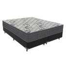Cama Box Bipartido Queen Preto e Colchão Airtech 100 D33 Ortobom