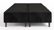 Cama Box Bipartido Queen Suede Preto 158x198x35 - FA Elegante