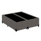Cama Box Blindado Queen Bipartido Turca Suede Cinza 40x158x198