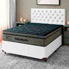 Cama Box Branco + Cabeceira + Colchão Casal Confort Black Ortobom Cama Box Branco + Cabeceira + Colchão Casal Confort Black Ortobom