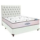 Cama Box Branco+Colchão Casal High Foam Ortobom + Cabeceira