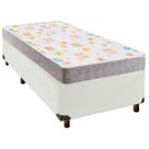 Cama + Box Branco e Colchão D20 Solteiro Simples