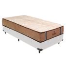 Cama Box Branco e Colchão Madrid Molas V-Tech Solteiro