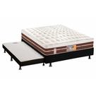 Cama Box c/Auxiliar Casal: Colchão Castor Pocket Silver Star Air Híbrido + Base CRC Courano Black(138x188)