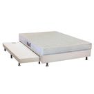Cama Box c/Auxiliar Casal: Colchão Espuma Herval AG65 Frontier + Base CRC Courano Branco(138x188)