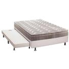 Cama Box c/Auxiliar Casal: Colchão Espuma Paropas D33 Confort Ultra Firme + Base CRC Courano White(138x188)