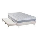 Cama Box c/ Auxiliar Casal: Colchão Luckspuma Conjunto 3 em 1 ( Box + Courano Nero Black Ortobom) + ( Luckspuma Pocket One Side) (138x188)