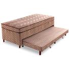 Cama Box c/Auxiliar Conjugado Solteiro: Colchão Molas Extrapedic Sublime Clean (88x188x47) Paropas