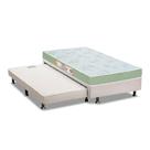 Cama Box c/Auxiliar Solteiro: Colchão Espuma Castor D33 Sleep Max + Base CRC Courano White(88x188)