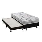 Cama Box c/Auxiliar Solteiro: Colchão Espuma Probel D45/ EP Guarda Costas Plus + Base CRC Courano Black(88x188)